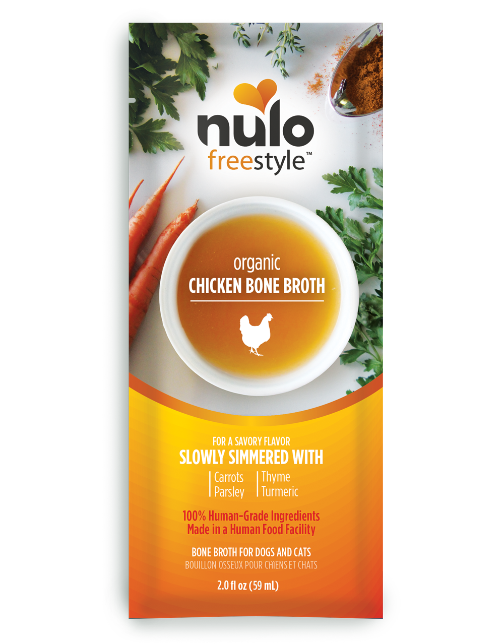 NULO DOG FREESTYLE ORGANIC CHICKEN BONE BROTH 2ML 24PK My Pet Store