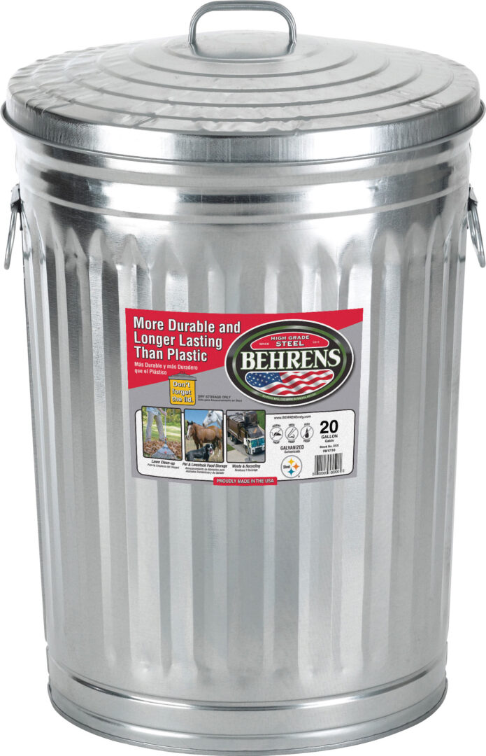 GALVANIZED STEEL UTILITY CAN WITHOUT LID
