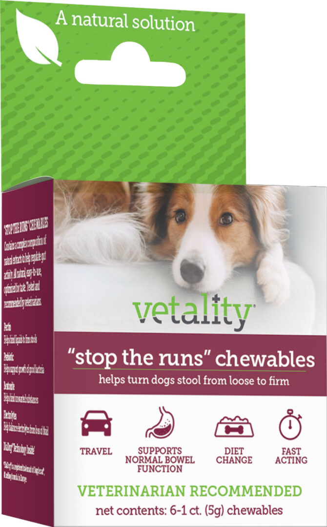 VETALITY STOP THE RUNS CHEWABLES FOR DOGS