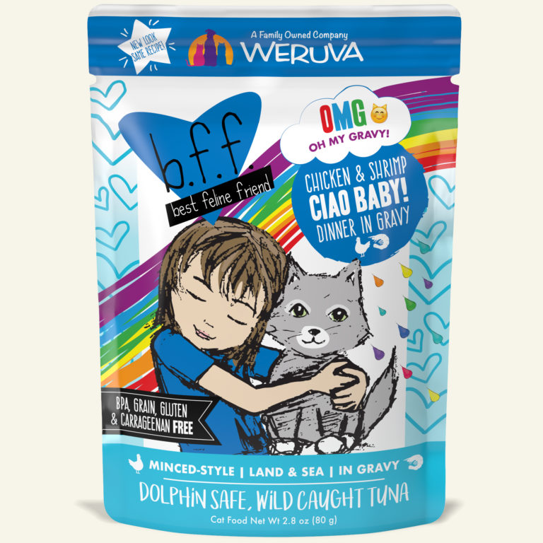 BFF CAT OMG CHICKEN & SHRIMP 2.8OZ POUCH CIAO BABY!