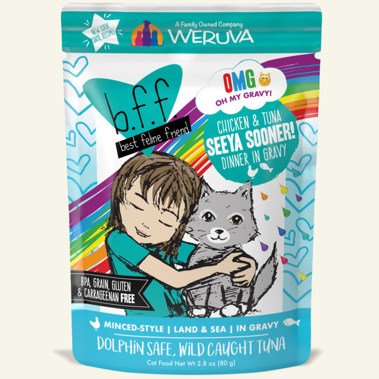 BFF CAT OMG CHICKEN & TUNA 2.8OZ POUCH SEEYA SOONER!