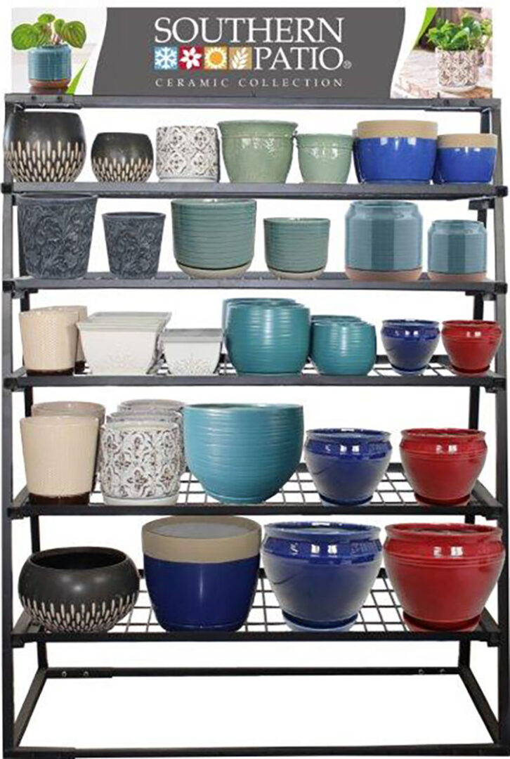 SOUTHERN PATIO INDOOR CERAMIC PLANTER DS W/RACK
