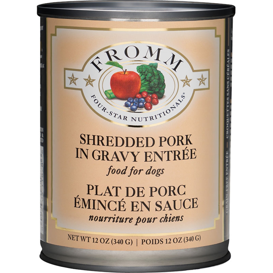 FROMM DOG 4STAR SHREDDED PORK 12OZ CAN CASE OF 12