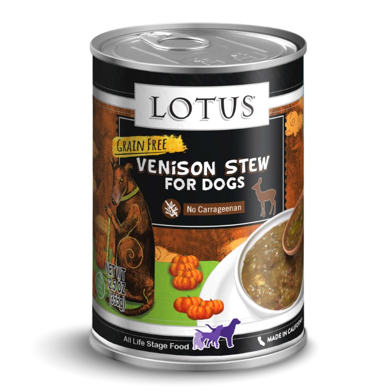 LOTUS DOG STEW GRAIN FREE VENISON 12.5OZ CASE OF 12 CANS