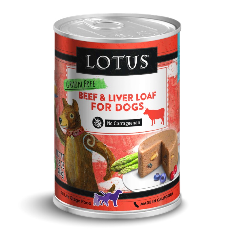 LOTUS DOG GRAIN-FREE BEEF & ASPARAGUS LOAF 12.5OZ CASE OF 12 CANS