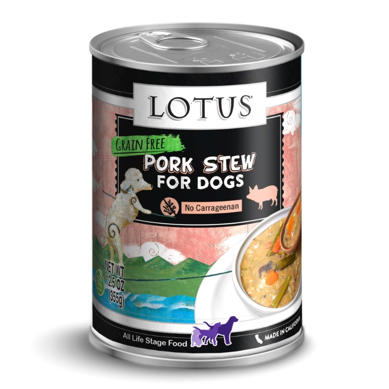 LOTUS DOG STEW GRAIN FREE PORK 12.5OZ CASE OF 12 CANS