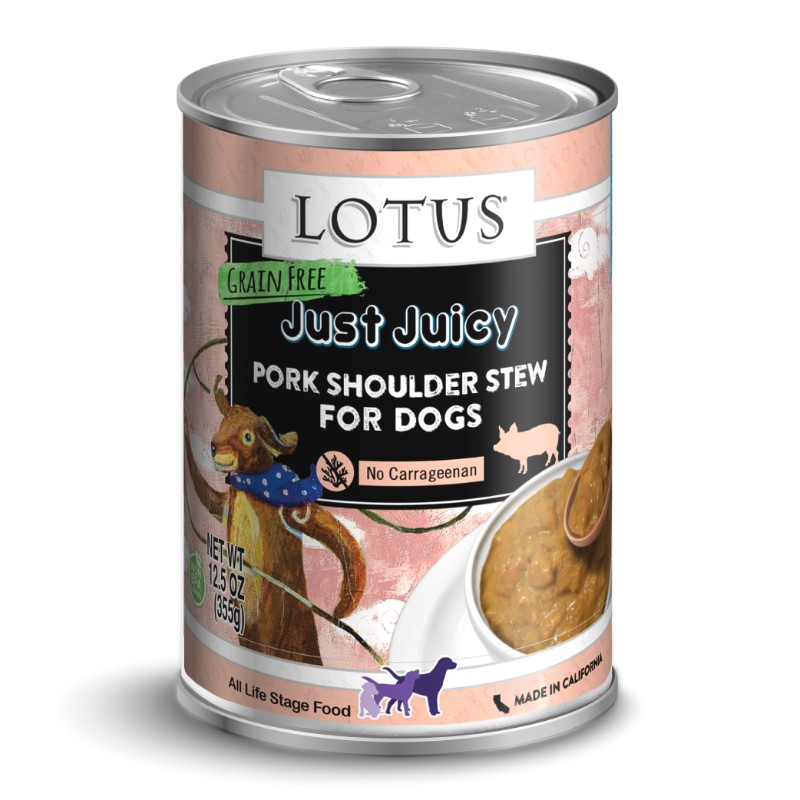 LOTUS DOG GRAIN-FREE JUICY PORK 12.5OZ CASE OF 12 CANS