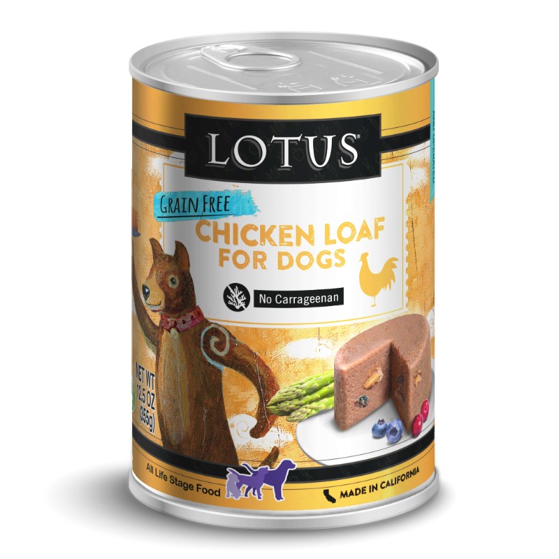 LOTUS DOG GRAIN-FREE CHICKEN & ASPARAGUS LOAF 12.5OZ CASE OF 12 CANS