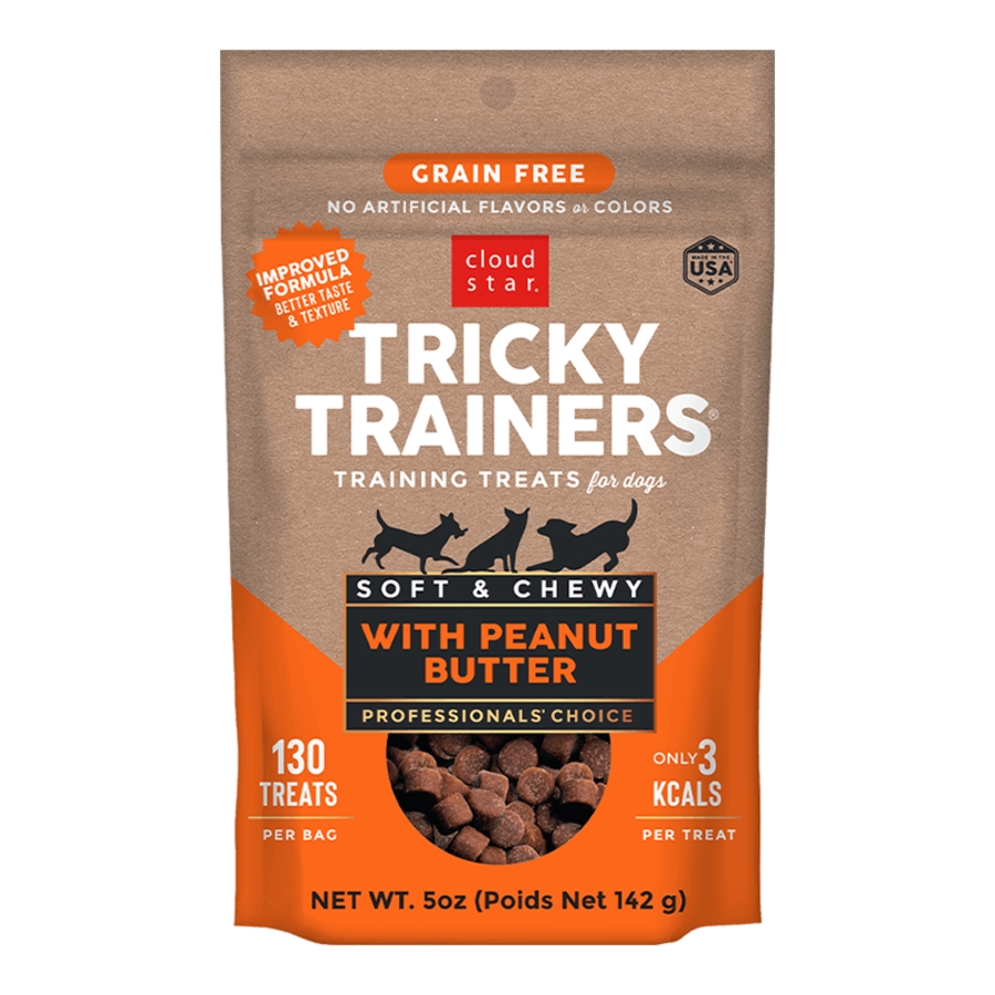 CLOUDSTAR DOG TRICKY TRAINER GRAIN FREE SOFT & CHEWY PEANUT BUTTER 5OZ