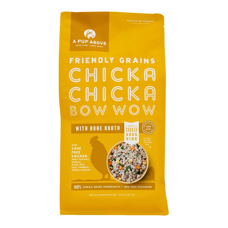 A PUP ABOVE DOG FROZEN FRIENDLY GRAINS CHICKA BOW WOW 7LBS