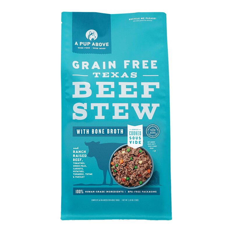 A PUP ABOVE DOG FROZEN GRAIN FREE TEXAS BEEF STEW 7LBS
