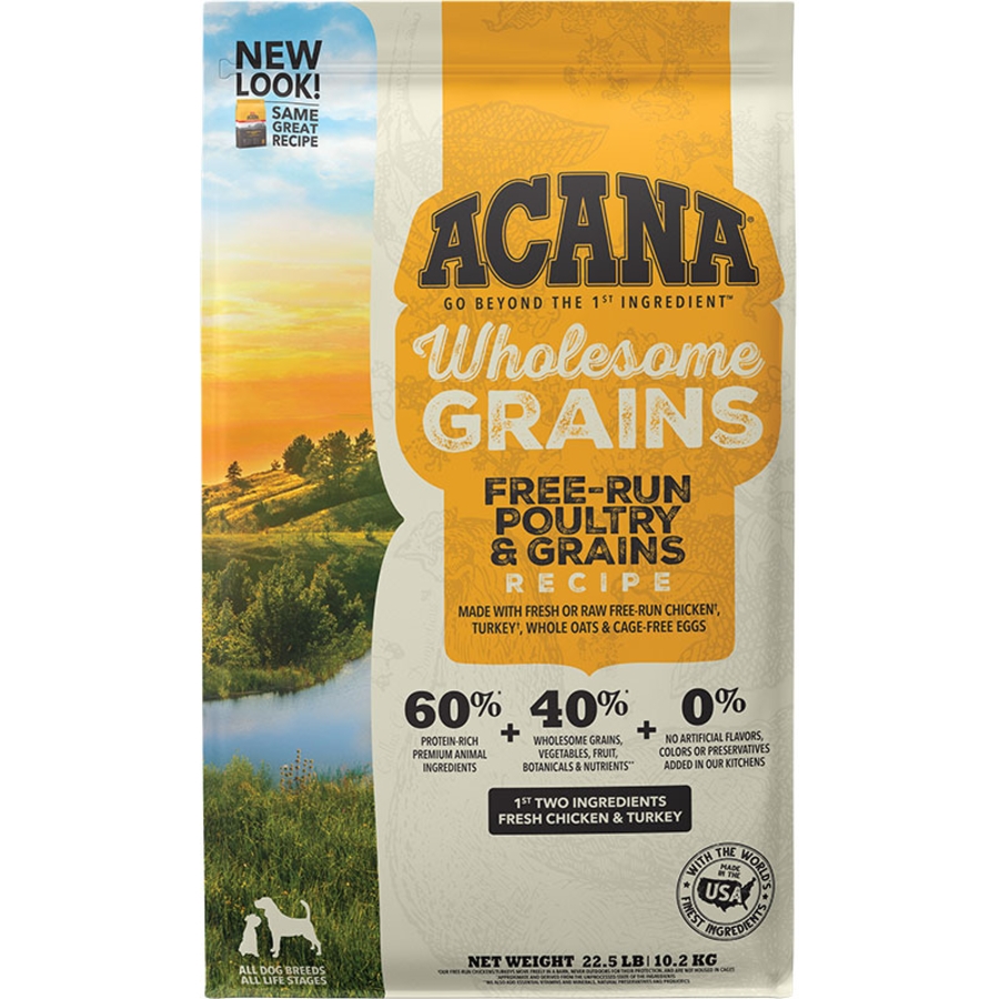 ACANA DOG WHOLESOME GRAINS FREE RUN POULTRY 22.5LBS