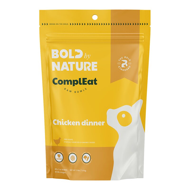 BOLD BY NATURE DOG COMPLETE FROZEN CHICKEN SLIDERS 3LBS