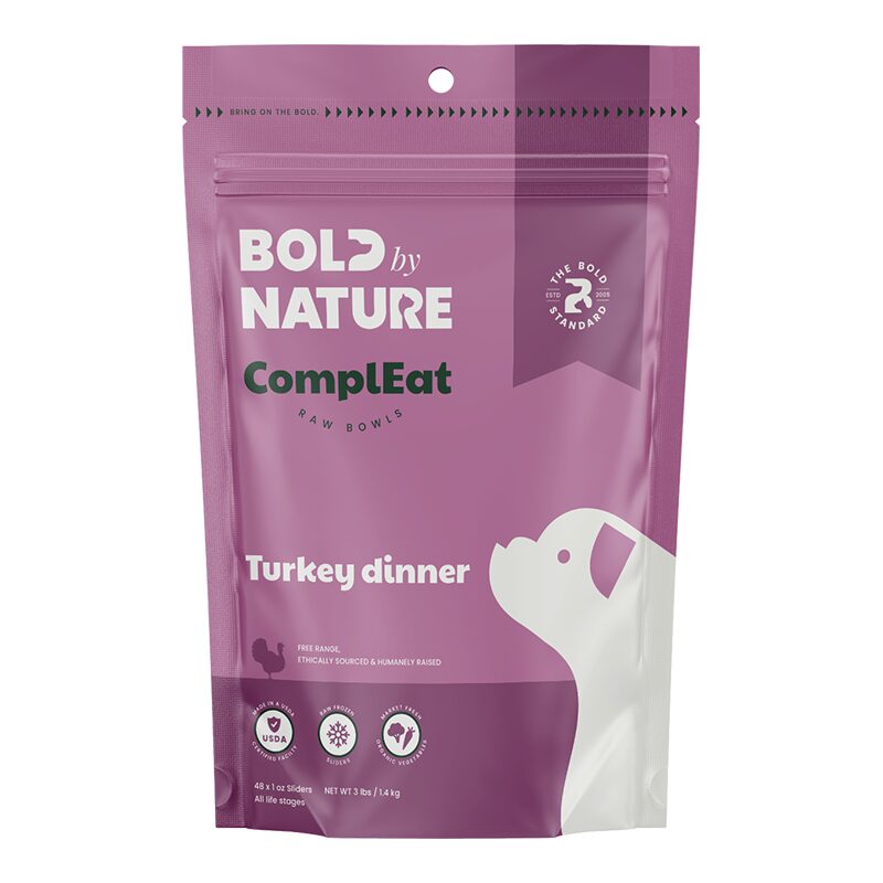 BOLD BY NATURE DOG COMPLETE FROZEN TURKEY SLIDERS 3LBS