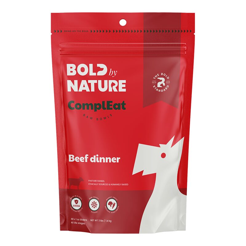 BOLD BY NATURE DOG COMPLETE FROZEN BEEF SLIDERS 3LBS
