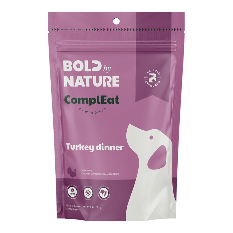BOLD BY NATURE DOG COMPLETE FROZEN TURKEY PATTIES 6LBS