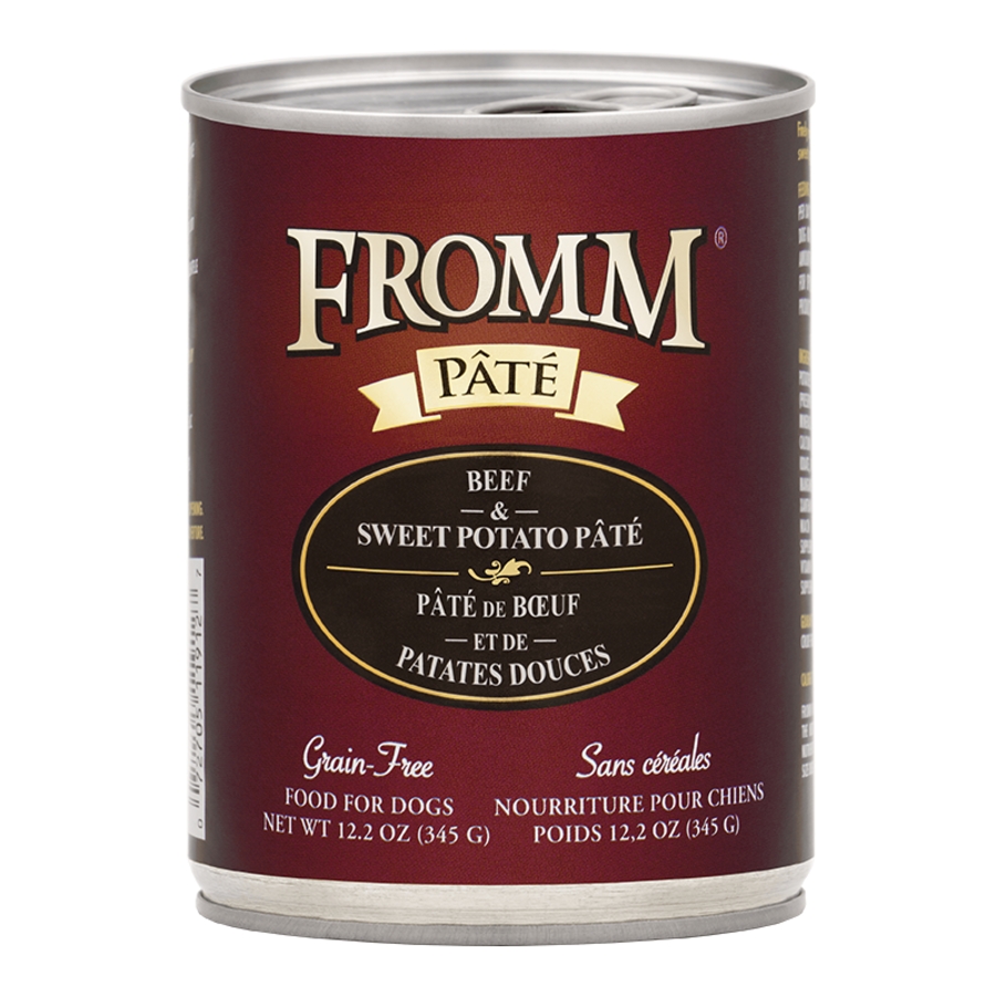 FROMM DOG GRAIN FREE BEEF & SWEET POTATO PATE 12.2OZ CAN CASE OF 12