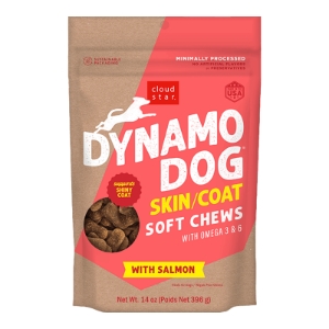 CLOUD STAR DOG DYNAMO DOG FUNCTIONAL SOFT CHEWS SKIN & COAT SALMON 14OZ