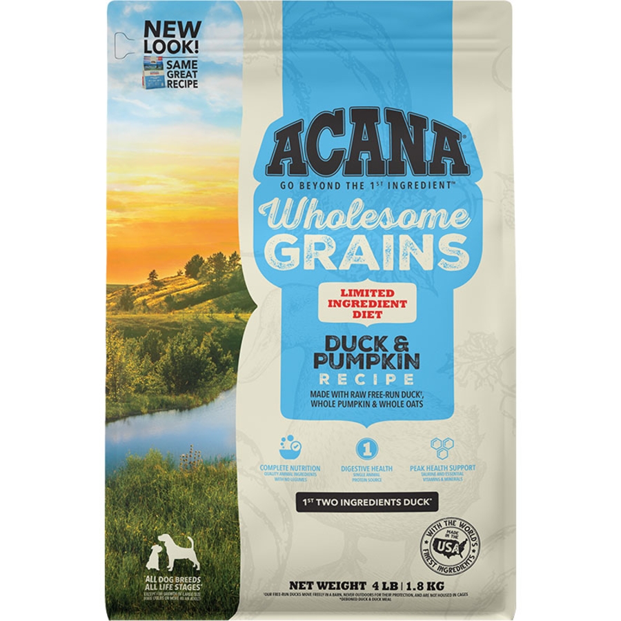 ACANA DOG WHOLESOME GRAINS DUCK & PUMPKIN 4LBS