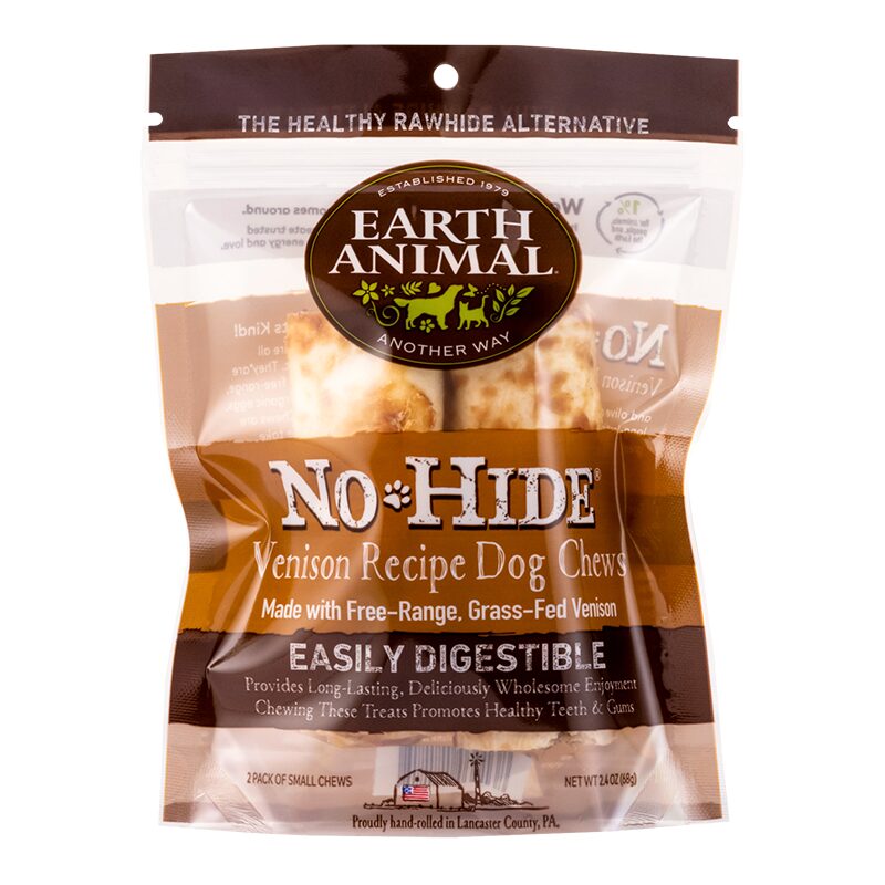 EARTH ANIMAL DOG NO-HIDE ORIGINAL VENISON ROLLS SMALL 2 PACK