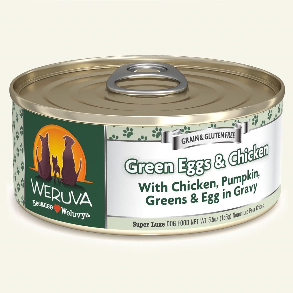 WERUVA DOG GREEN EGG & CHICKEN 5.5OZ CASE OF 24 CANS