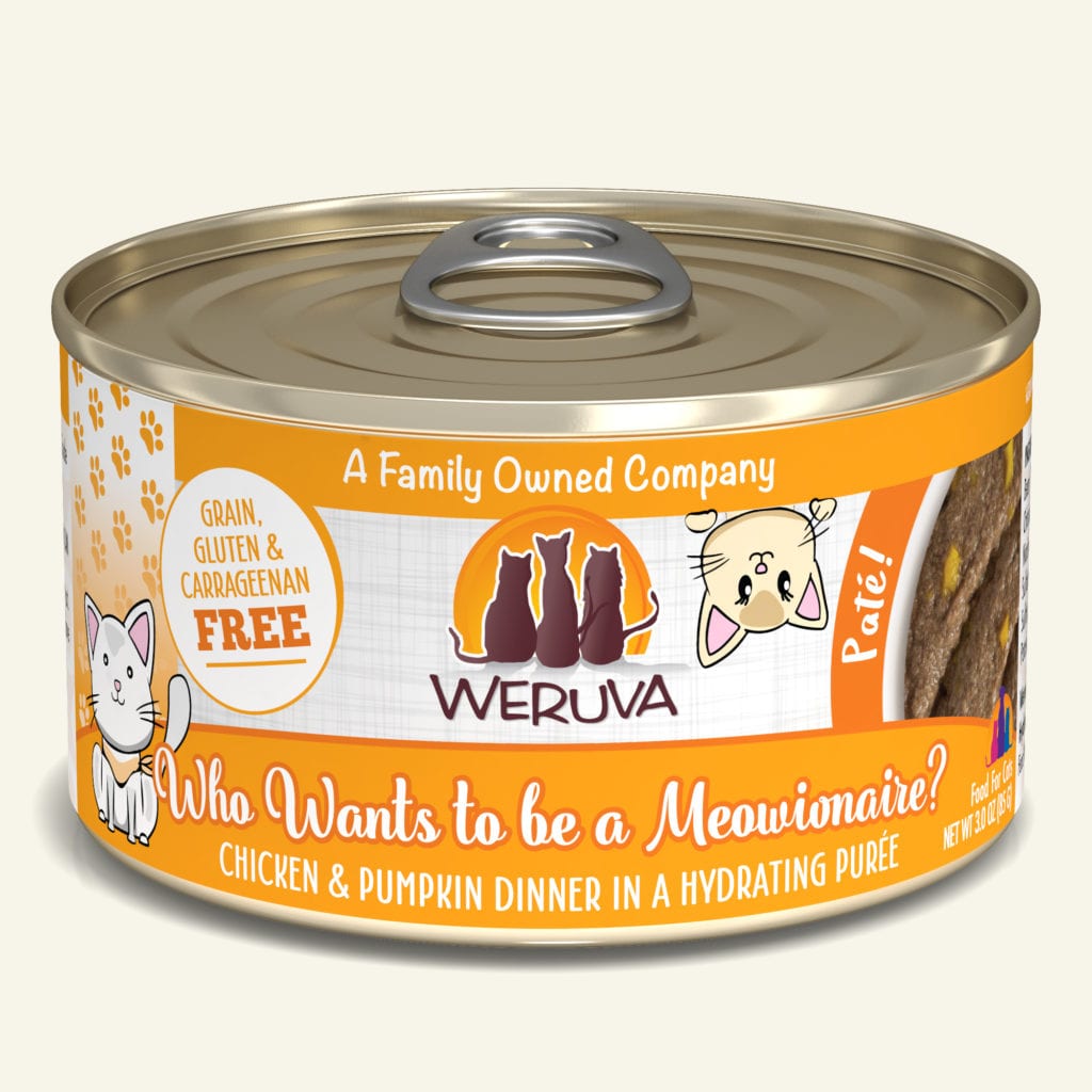 WERUVA CAT PATE WHO WANTS TO BE A MEOWIONAIRE 3OZ CASE OF 12 CANS