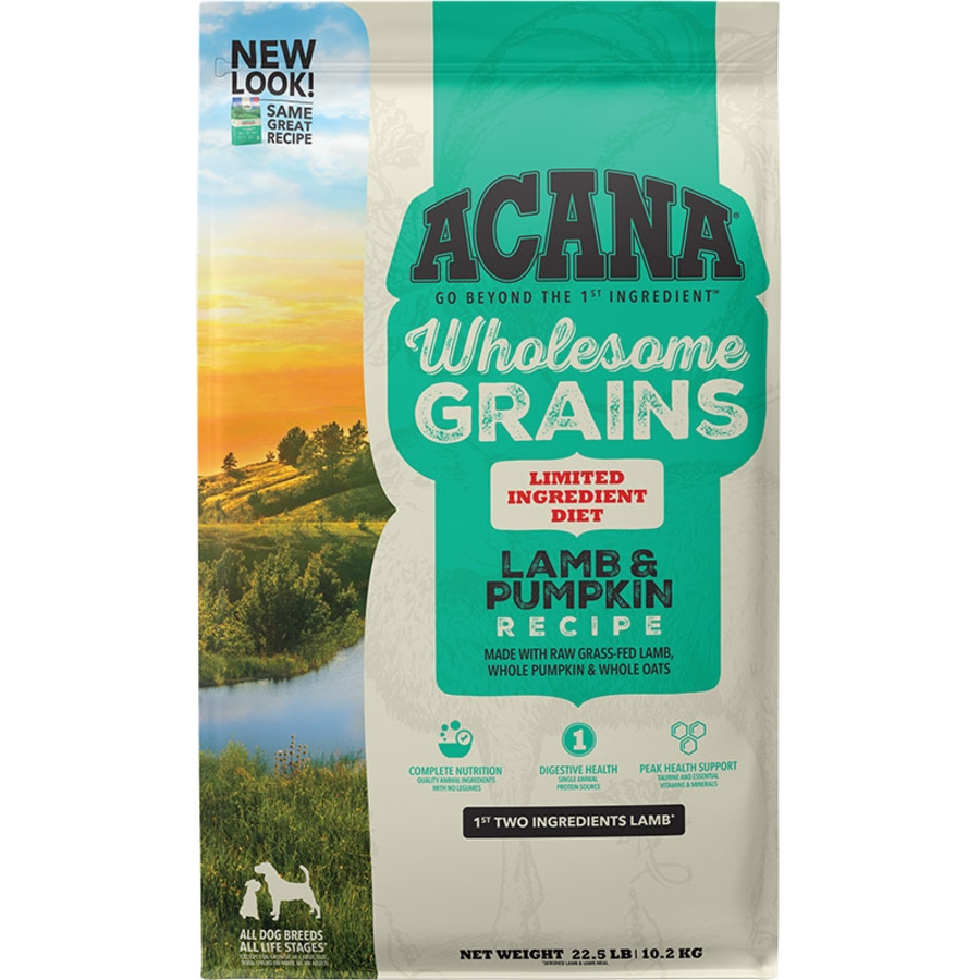 ACANA DOG WHOLESOME GRAINS LAMB & PUMPKIN 22.5LBS