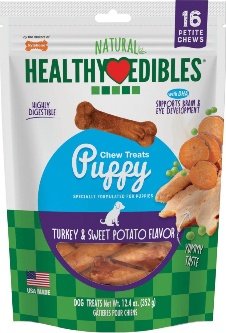NYLABONE HEALTHY EDIBLES PUPPY NATURAL CHEW TREATS