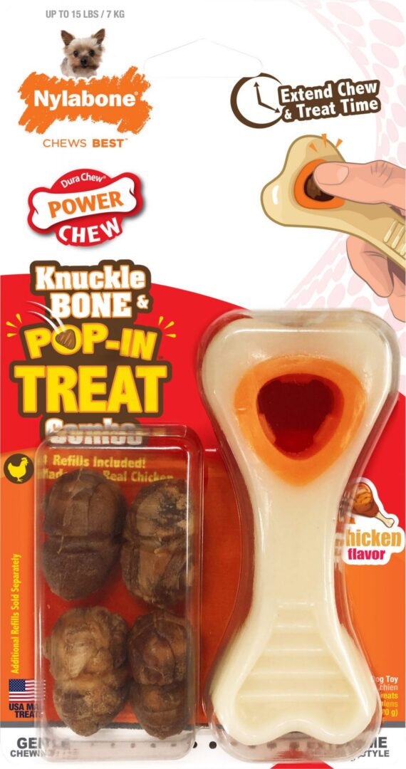 NYLABONE POWER CHEW KNUCKLE BONE POP-IN TREAT