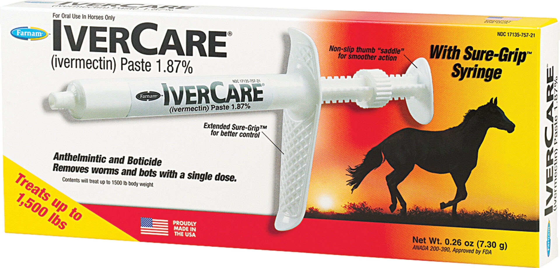 IVERCARE WORMER PASTE SYRINGE FOR HORSES