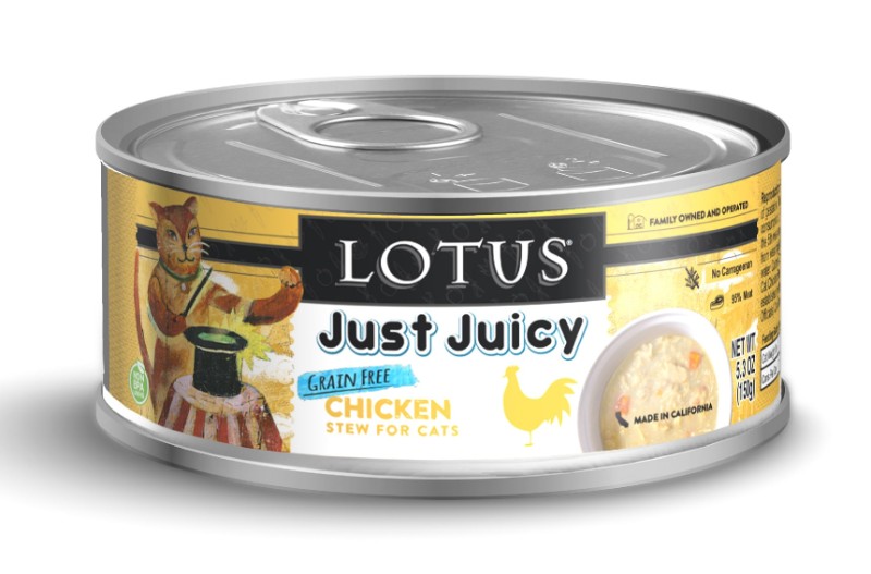 LOTUS CAT JUST JUICY CHICKEN STEW 5.3OZ CASE OF 24 CANS