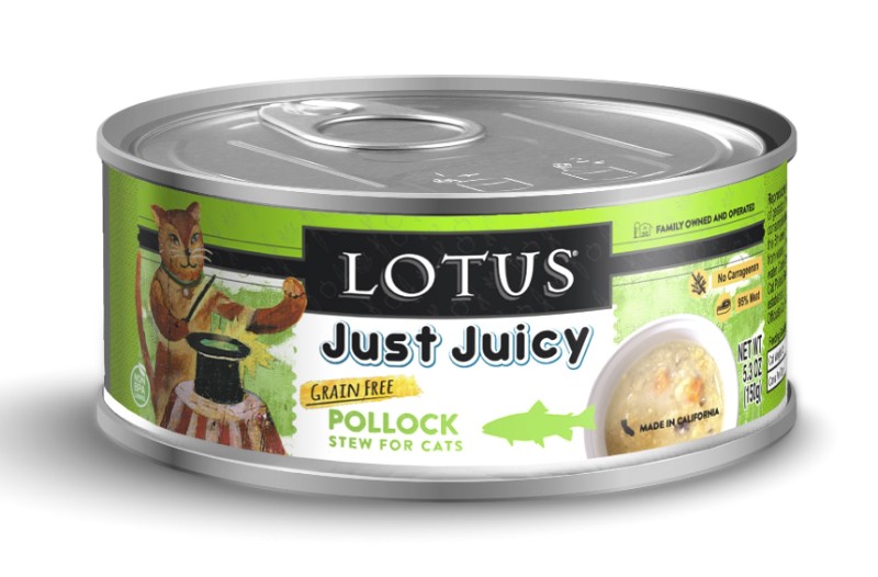LOTUS CAT JUST JUICY POLLOCK STEW 5.3OZ CASE OF 24 CANS