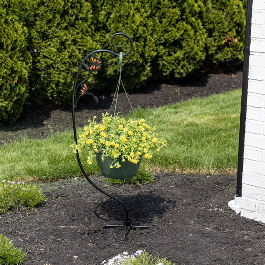 MONARCH BUTTERFLIES YARD STAKE BASKET HANGER