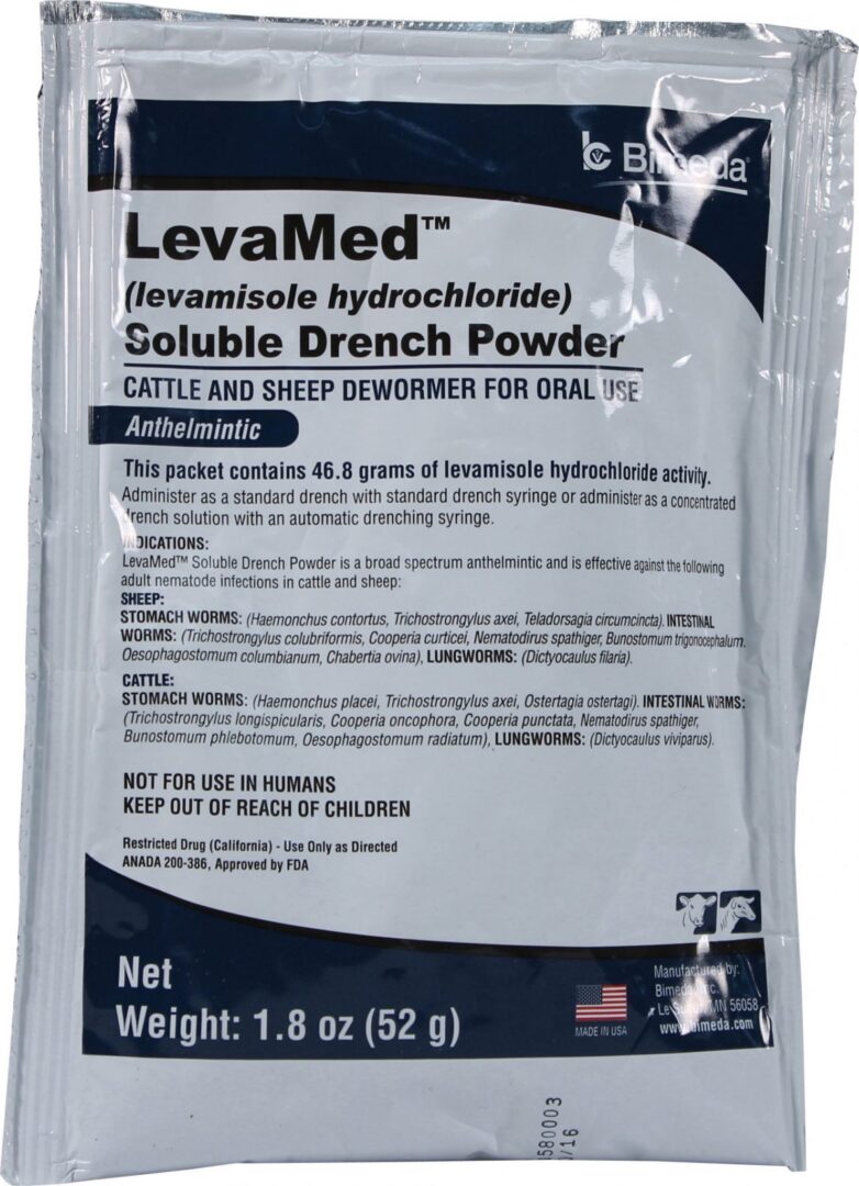 LEVAMED SOLUBLE DRENCH POWDER DEWORMER