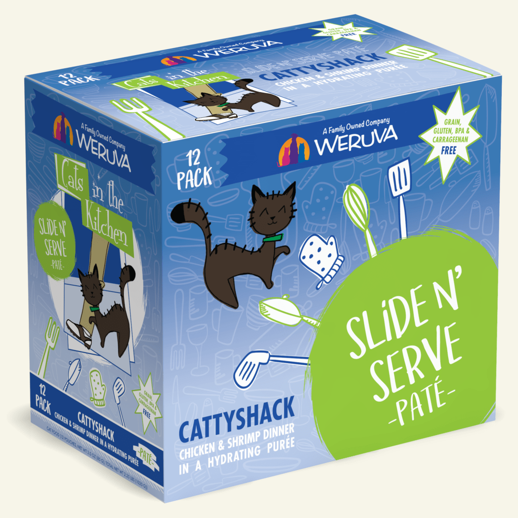 CATS IN THE KITCHEN CAT SLIDE N' SERVE CATTYSHACK 3OZ POUCH CASE OF 12 POUCHES