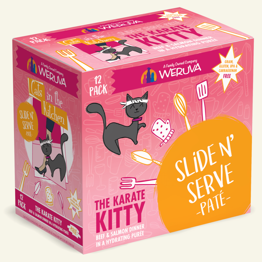 CATS IN THE KITCHEN CAT SLIDE N' SERVE THE KARATE KITTY 3OZ POUCH CASE OF 12 POUCHES