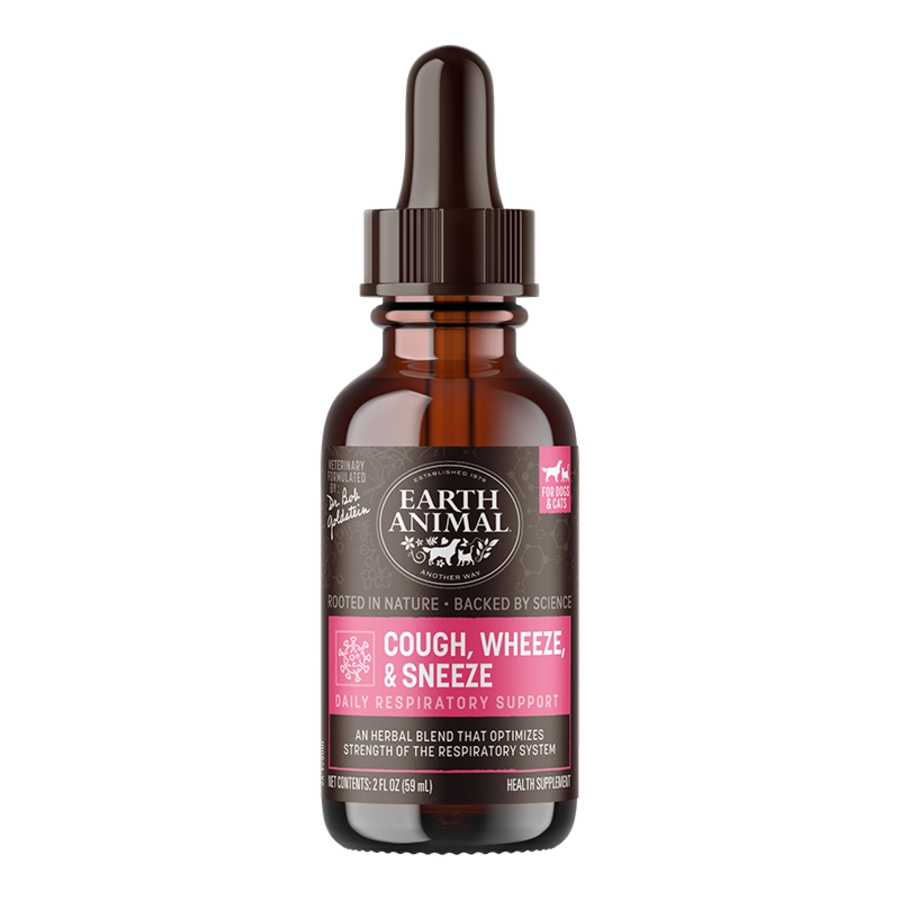 EARTH ANIMAL DOG APOTHECARY COUGH WHEEZE & SNEEZE HERBAL LIQUID RESPIRATORY SUPPLEMENT 2OZ