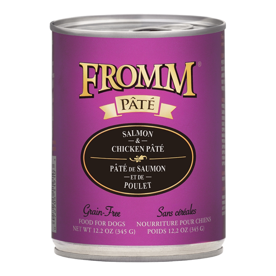 FROMM DOG GRAIN FREE SALMON & CHICKEN PATE 12.2OZ CAN CASE OF 12