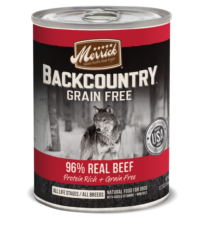 MERRICK DOG BACKCOUNTRY GRAIN GREE 96% BEEF 12.7OZ