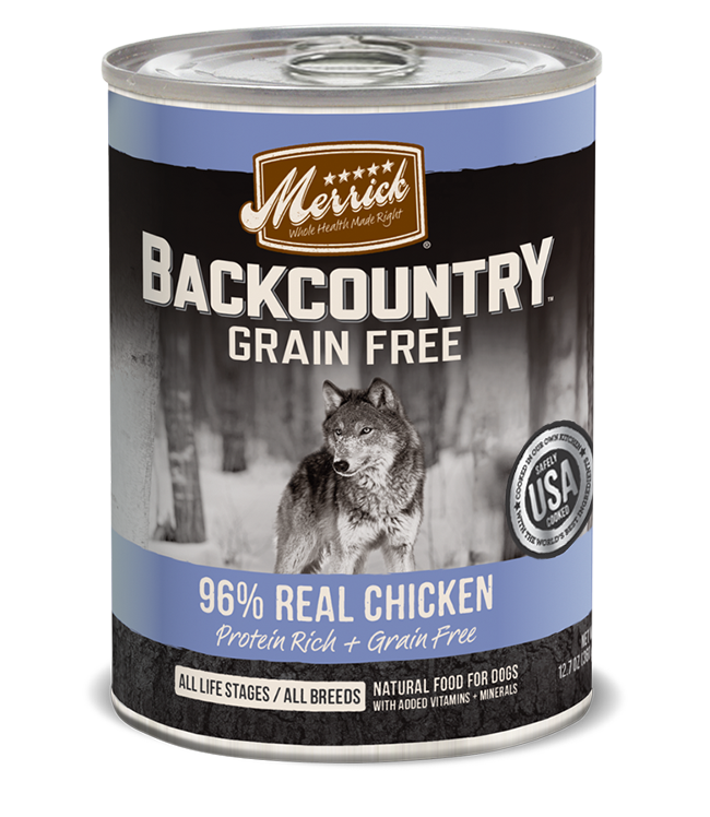 MERRICK DOG BACKCOUNTRY GRAIN GREE 96% CHICKEN 12.7OZ