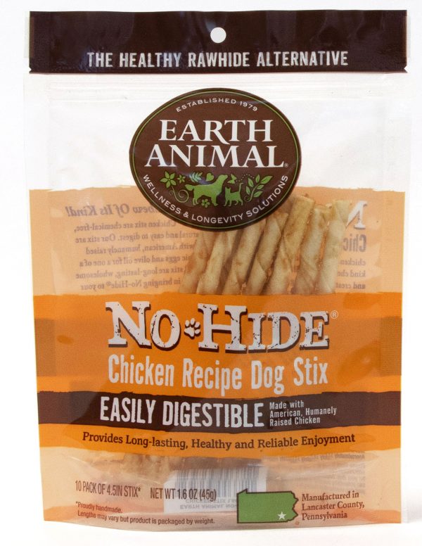 EARTH ANIMAL DOG NO-HIDE ORIGINAL CHICKEN STIX SMALL 10 PACK