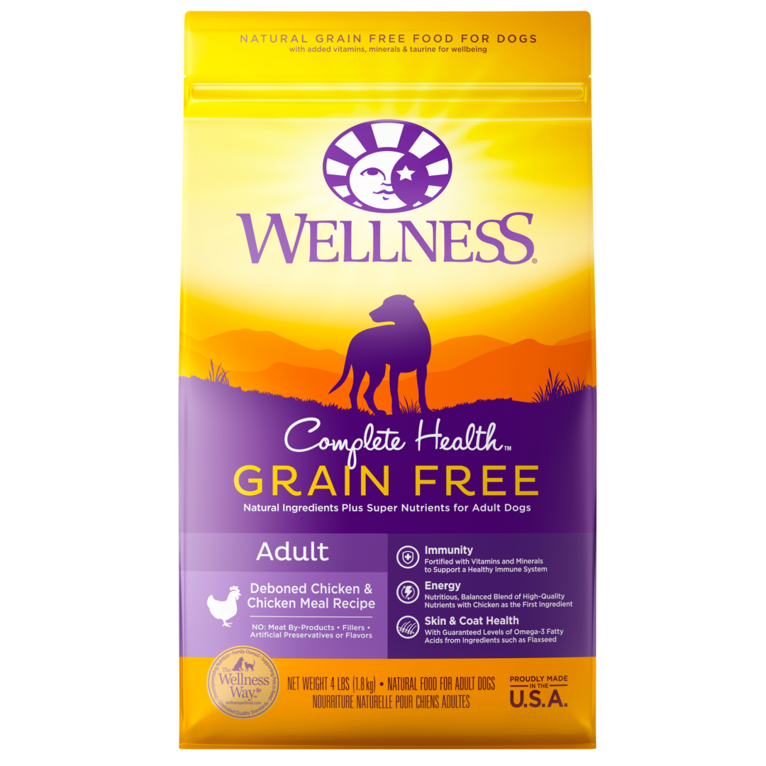 WELLNESS DOG COMPLETE HEALTH GRAIN FREE ADULT CHICKEN & CHICKEN MEAL 12LB