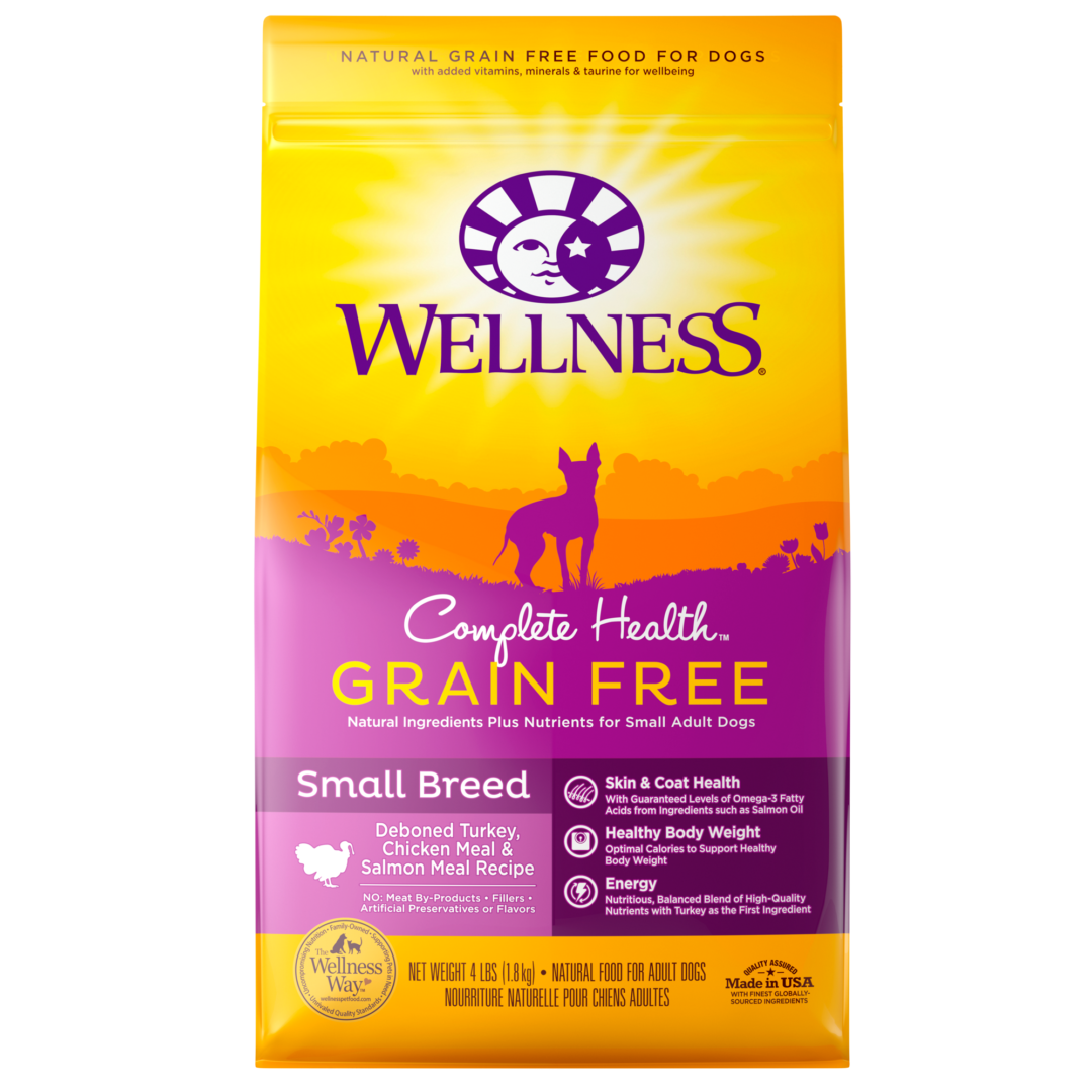 WELLNESS DOG COMPLETE HEALTH GRAIN FREE SMALL BREED TURKEY CHICKEN & SALMON 11LB
