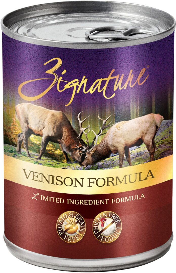 ZIGNATURE LIMITED INGREDIENT GRAIN FREE VENISON 13oz CAN CASE OF 12