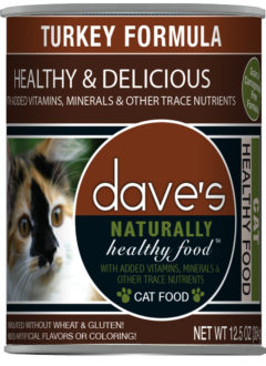 DAVE'S PET FOOD CAT NATURALLY HEALTHY TURKEY 12.5OZ CASE OF 12 CANS