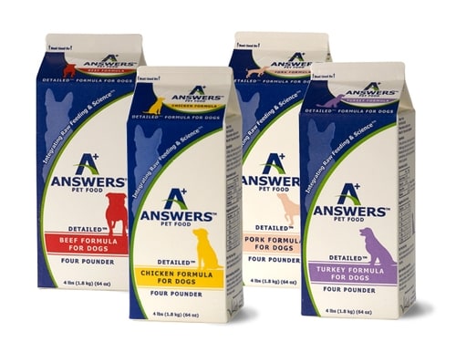 ANSWERS DOG FROZEN DETAILED PORK 4LB