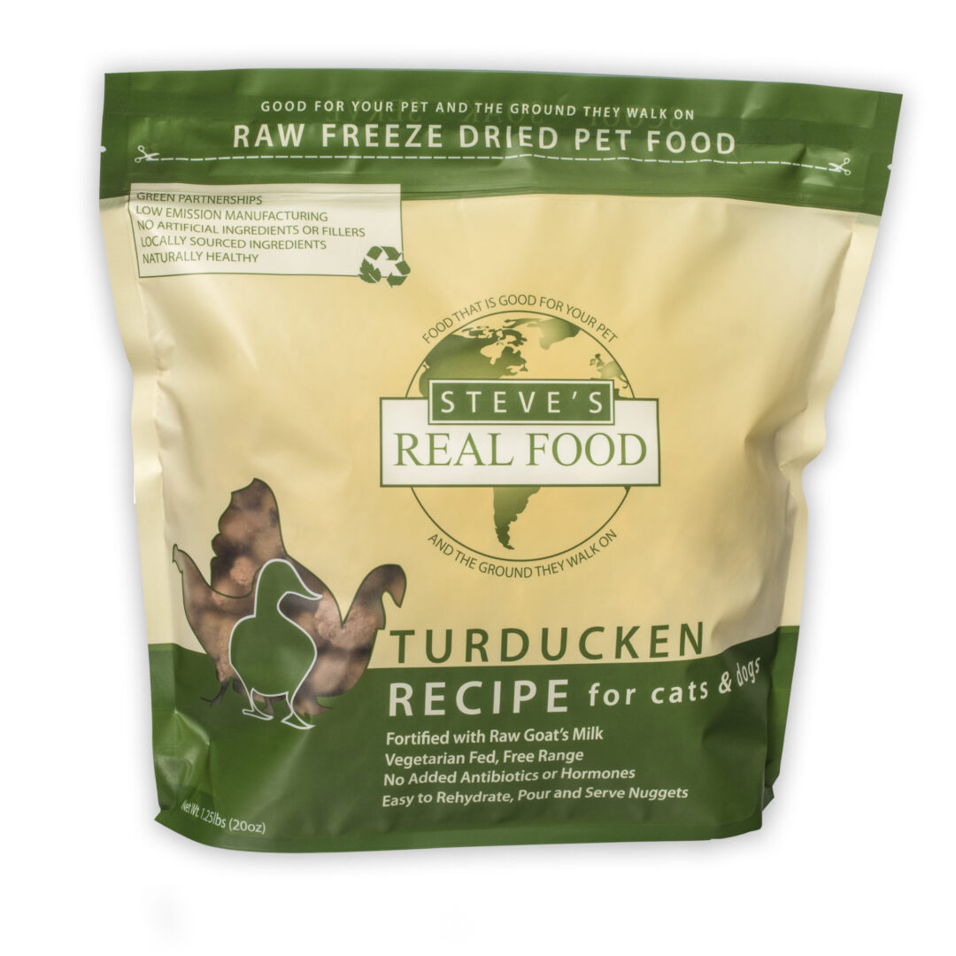 STEVE'S REAL FOOD DOG CAT FREEZE-DRIED NUGGETS TURDUCKEN 1.25LB