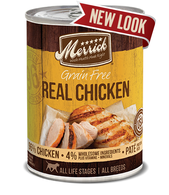 MERRICK DOG GRAIN FREE REAL CHICKEN 12.7OZ CASE OF 12 CANS