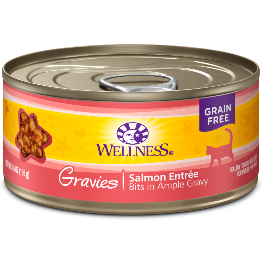 WELLNESS CAT COMPLETE HEALTH GRAVIES SALMON 3OZ CASE OF 12 CANS