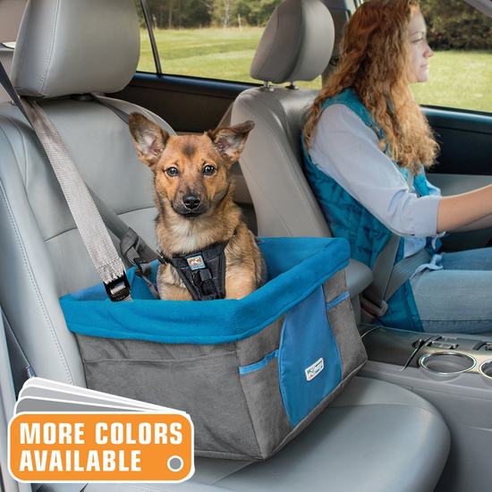 KURGO DOG HEATHER BOOSTER SEAT BLUE & CHARCOAL